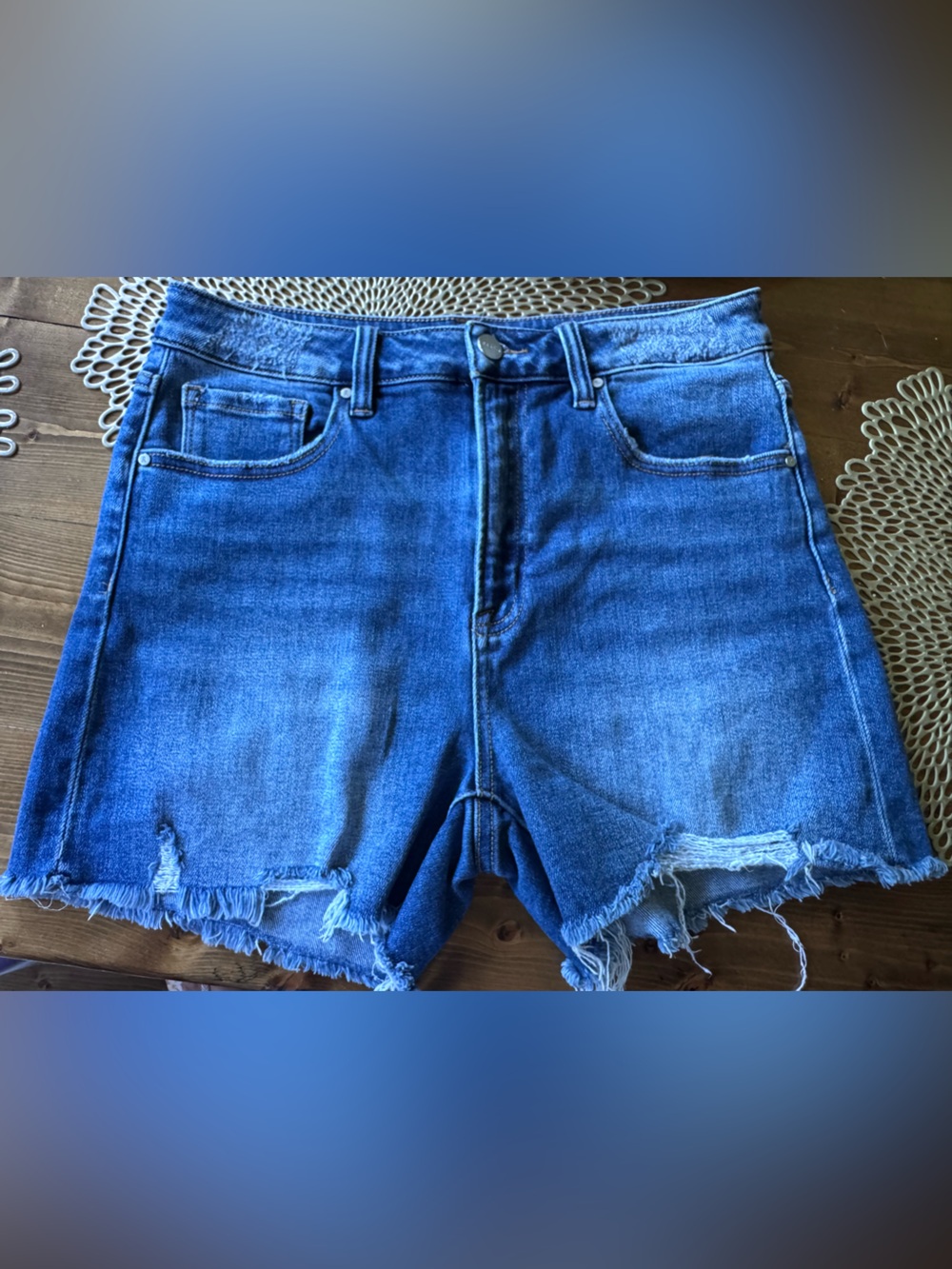 Risen Classic Blue Denim Cutoff Shorts - Women's